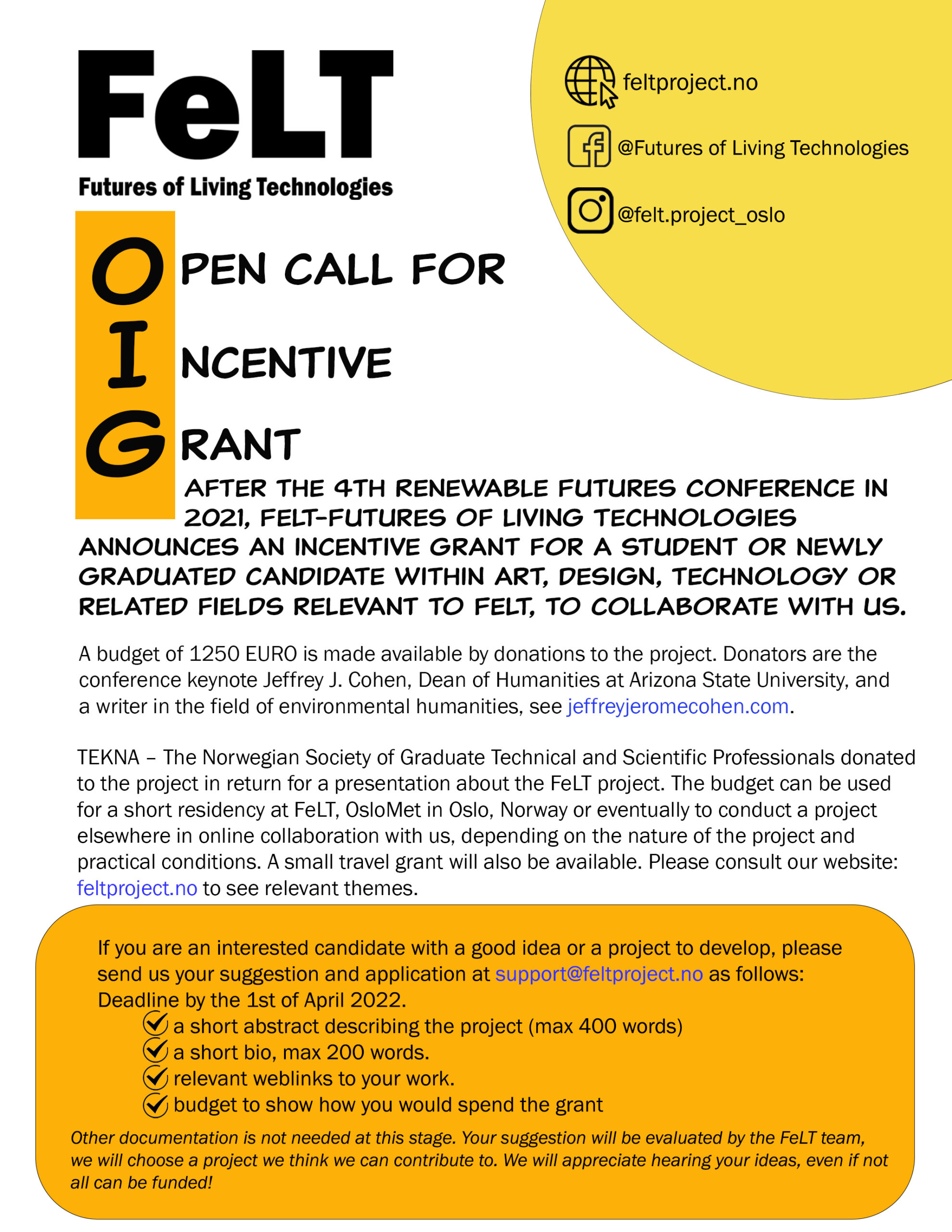 You are currently viewing Open Call for Incentive Grant