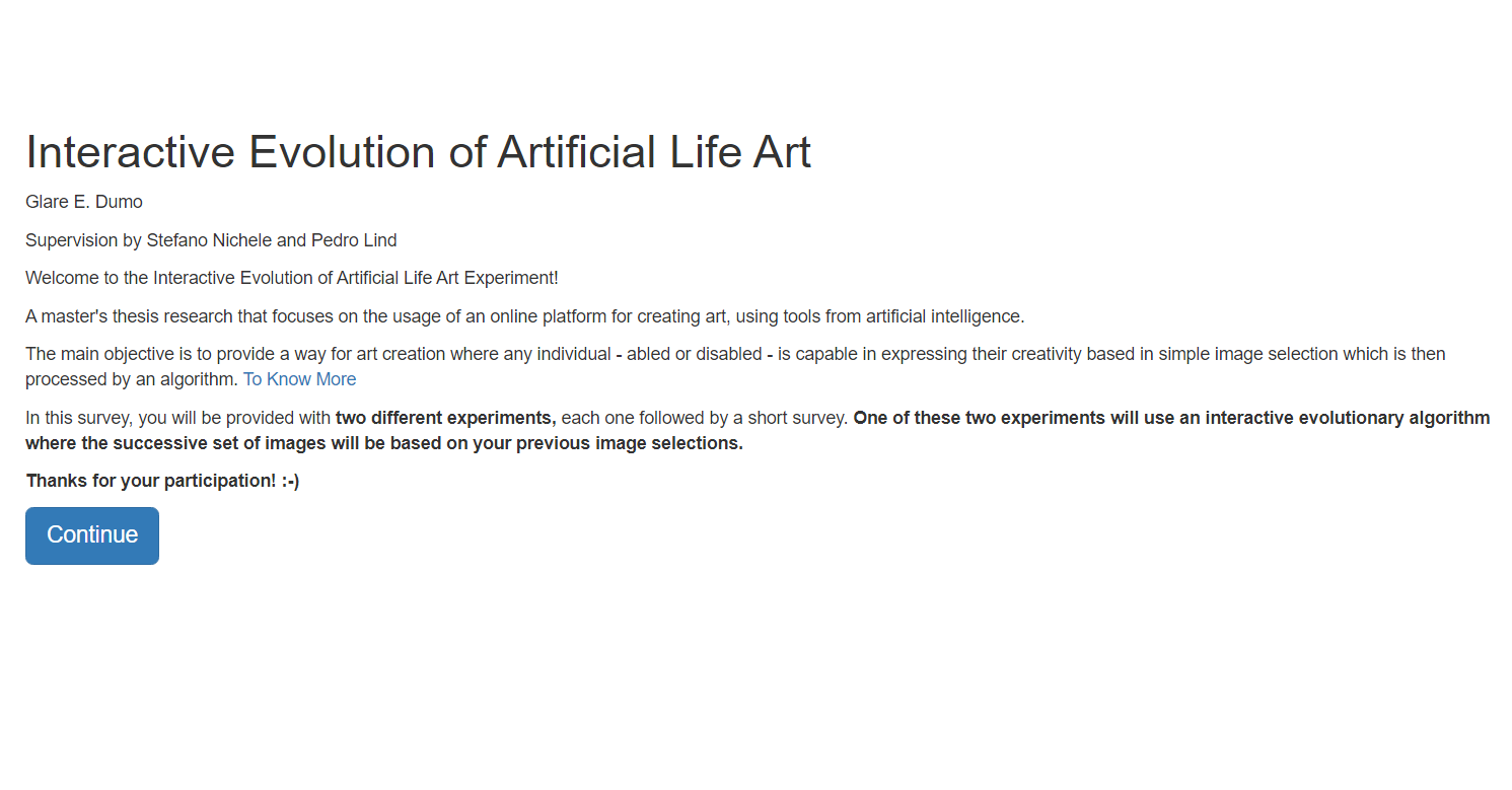 screenshot from Glare Dumos master thesis on interactive evolution of artificial life art
